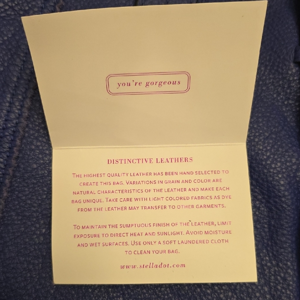 Blue Leather Tote Bag - Picture 2 of 4